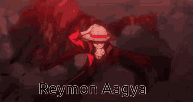 monkey d luffy from one piece is wearing a red shirt and straw hat