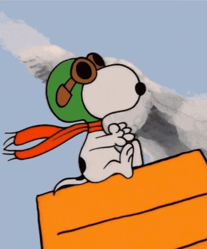 a cartoon of snoopy wearing a green hat and scarf
