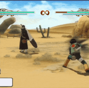 a video game is being played between two characters named kisame and ree