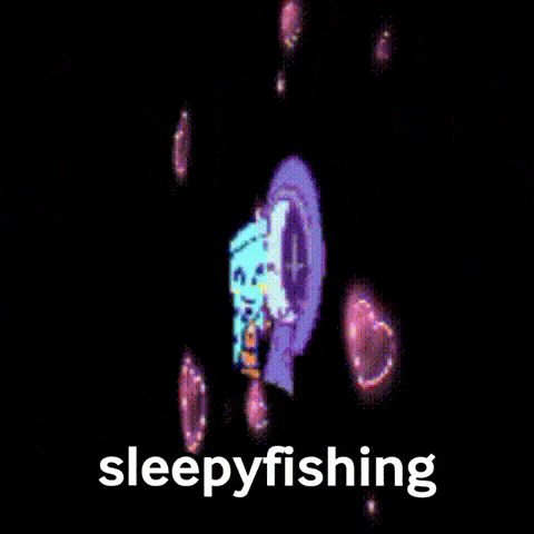 a couple of cartoon characters kissing with the words sleepyfishing in the bottom right corner