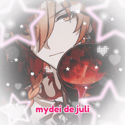 a picture of a person with the name mydei de juli on the bottom