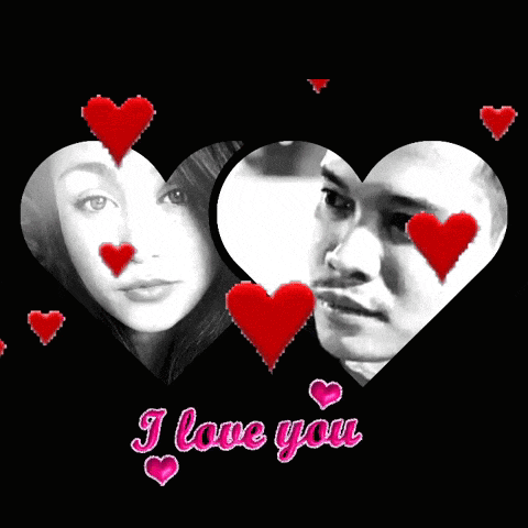a black and white photo of a man and a woman with the words i love you