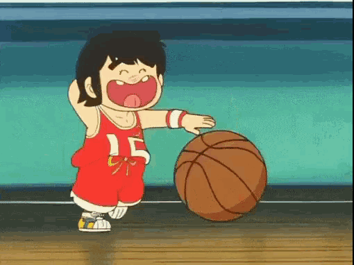 a cartoon basketball player with the number 15 on his shirt