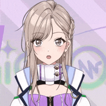 a girl with a surprised look on her face is wearing a purple top