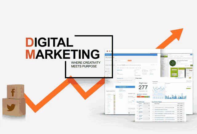 digital marketing where creativity meets purpose is advertised on a white background