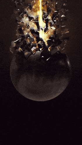 a computer generated image of a sphere being smashed