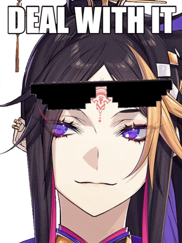 a picture of a girl with the words deal with it written on it