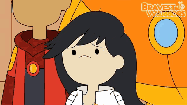 a cartoon of a boy and a girl with the words bravest warriors below them