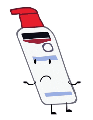 a cartoon drawing of a bottle with arms and legs