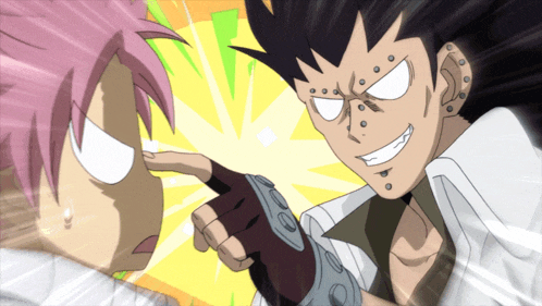 a cartoon of a man pointing at another man with white eyes