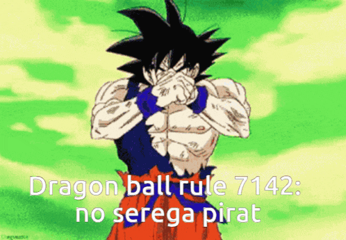 a picture of a dragon ball character covering his face