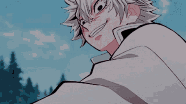 a close up of a person 's face with a very angry expression