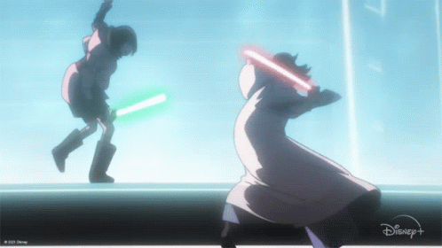 Fighting Star Wars Visions GIF - Fighting Star Wars Visions Sword Fight GIFs