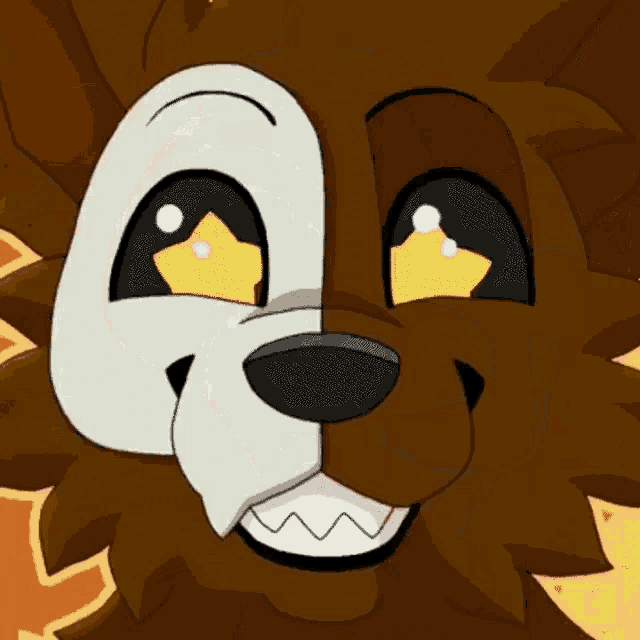 a close up of a cartoon dog 's face with half a skull and half a dog 's head .