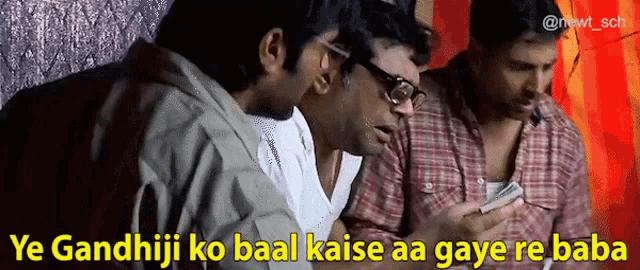 Phir Hera Pheri Ye Gandhiji Ko Baal Kaise Aa Gaye Re Baba GIF