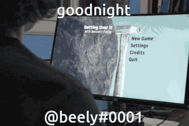 a person is playing a video game called getting over it with bennett foddy