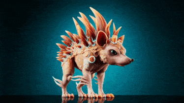 a sculpture of a hedgehog with spikes on its head