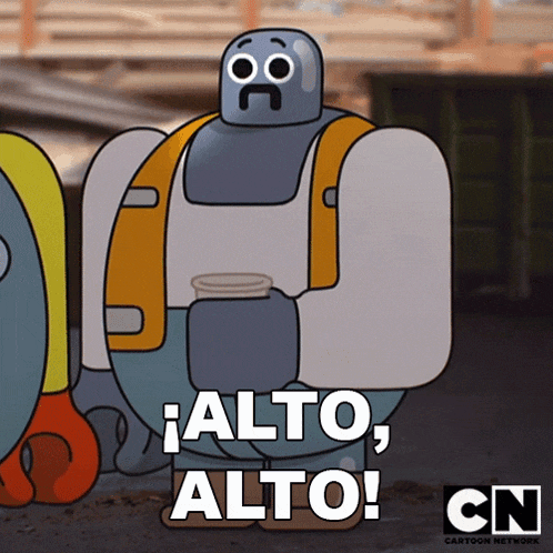 a cartoon character from the amazing world of gumball says " alto alto "