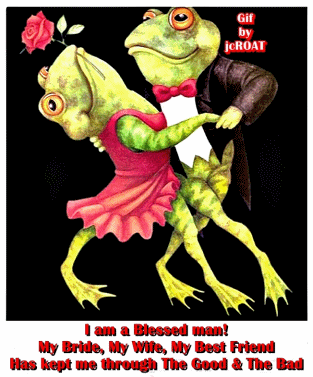 a frog in a tuxedo is dancing with another frog