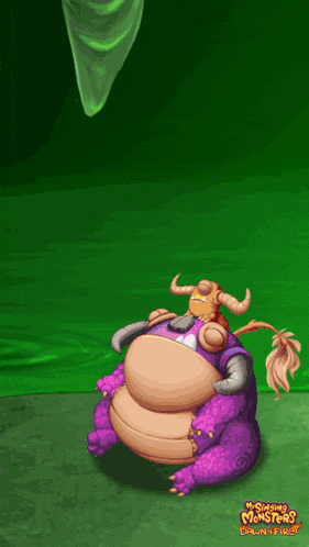 a purple monster in a video game called sizzling monsters