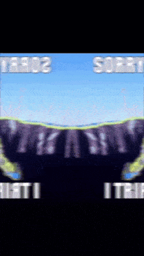 a blurred image of a video game screen with the words " sorry " on it
