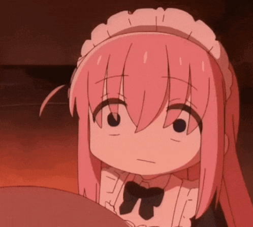 a cartoon girl with pink hair and a bow tie