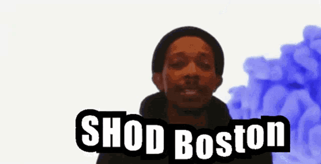 a man with the name shod boston written on it