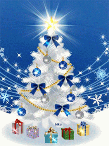 White Xmas Tree Gifts GIF - White Xmas Tree Gifts Sparkle GIFs