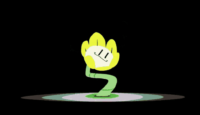 a cartoon drawing of a yellow flower with a smiling face .