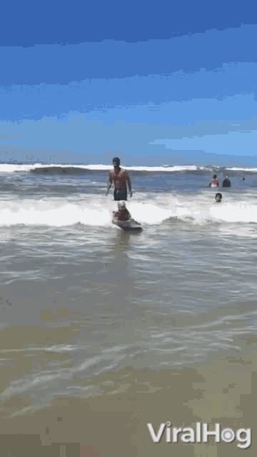 Cool Kid Surfs To Shore Rock On GIF - Cool Kid Surfs To Shore Rock On Surfing GIFs
