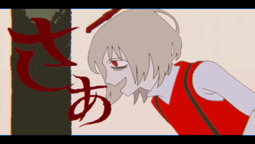 a cartoon drawing of a girl with a red shirt