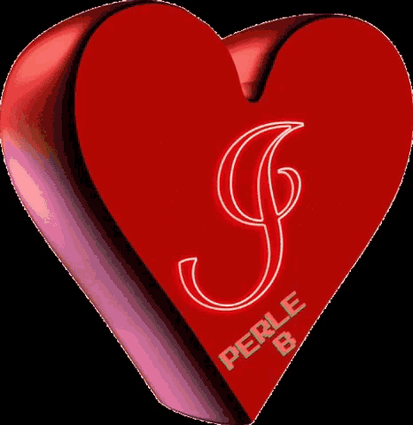 a red heart that says love on it