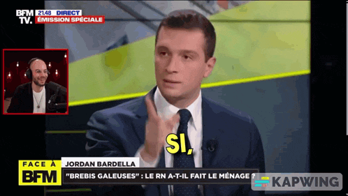 a man in a suit and tie is talking on bfm tv