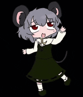a cartoon drawing of a girl with a mouse ear