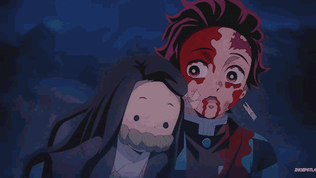 a couple of anime characters are standing next to each other and the bottom right corner says inception