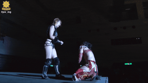 a wrestling match is being broadcasted on the fpw_mg website
