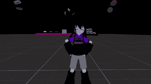 a girl in a purple shirt that says mummy on it