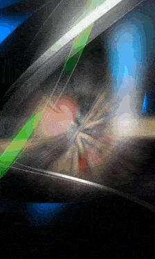 a computer generated image with a green stripe on the right