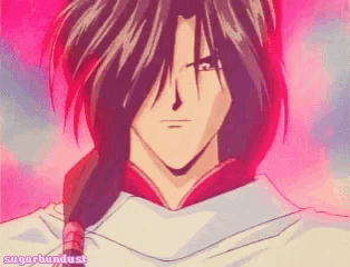 a drawing of a man with a ponytail and the words sugarbundust on the bottom right