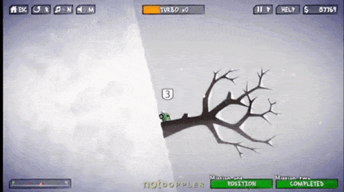 a screenshot of a game called notdoppler with a tree in the foreground