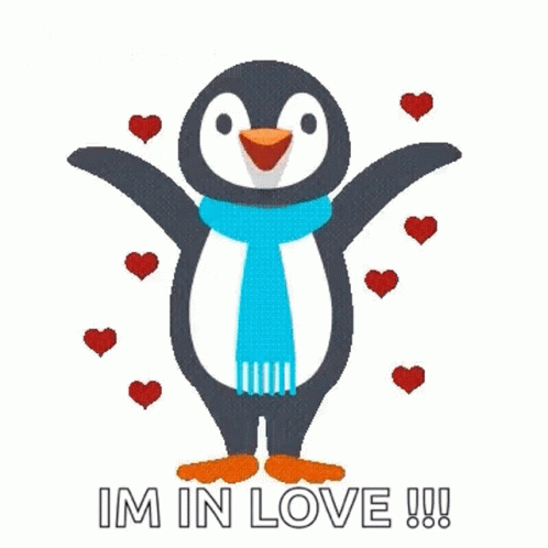 Happy Penguin Hearts GIF - Happy Penguin Hearts In Love GIFs