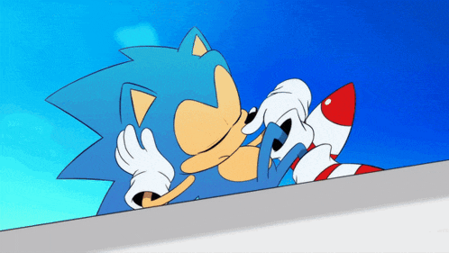 a cartoon drawing of sonic the hedgehog