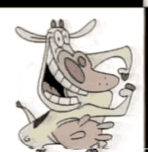 a cartoon drawing of a cow and a goat