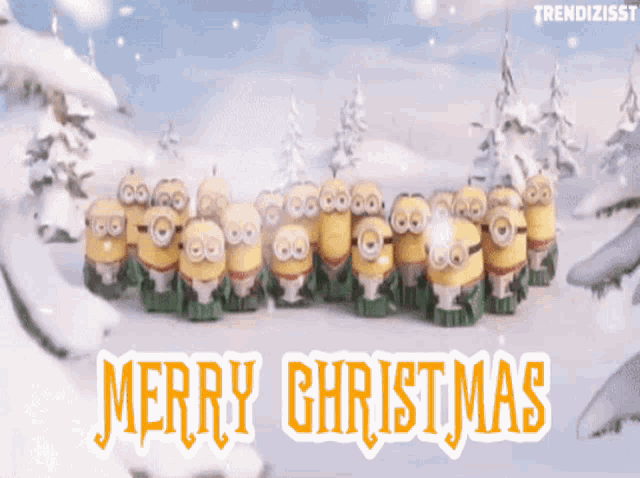 Merry Christmas Minions GIF - Merry Christmas Minions Singing GIFs