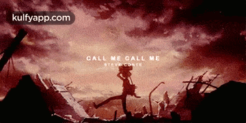 a poster for a movie called call me call me shows a man running through a ruined city .