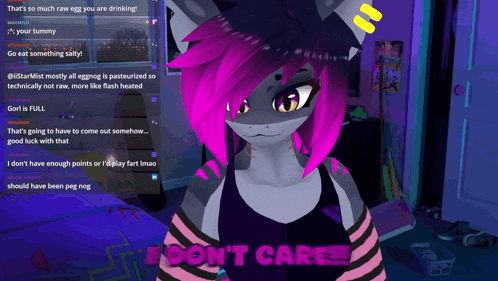 a screen shot of a video game with the words i don 't care