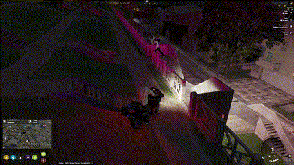 a screenshot of a video game with a person on a motorcycle .