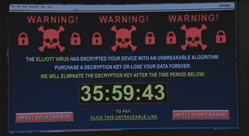 a computer screen that says warning on it