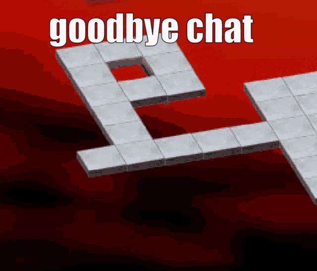 a red background with the words goodbye chat written on it