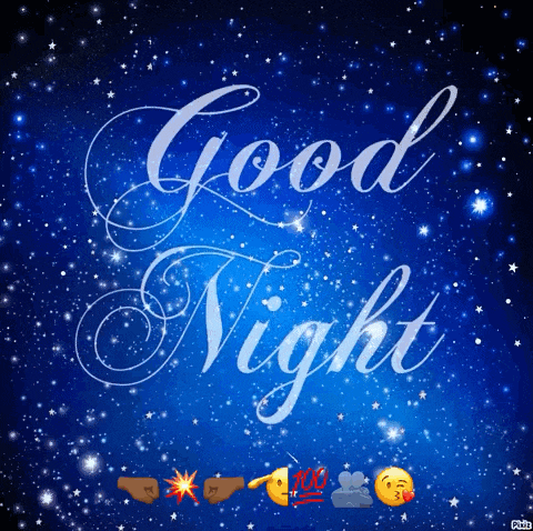 a blue background with the words good night written in white